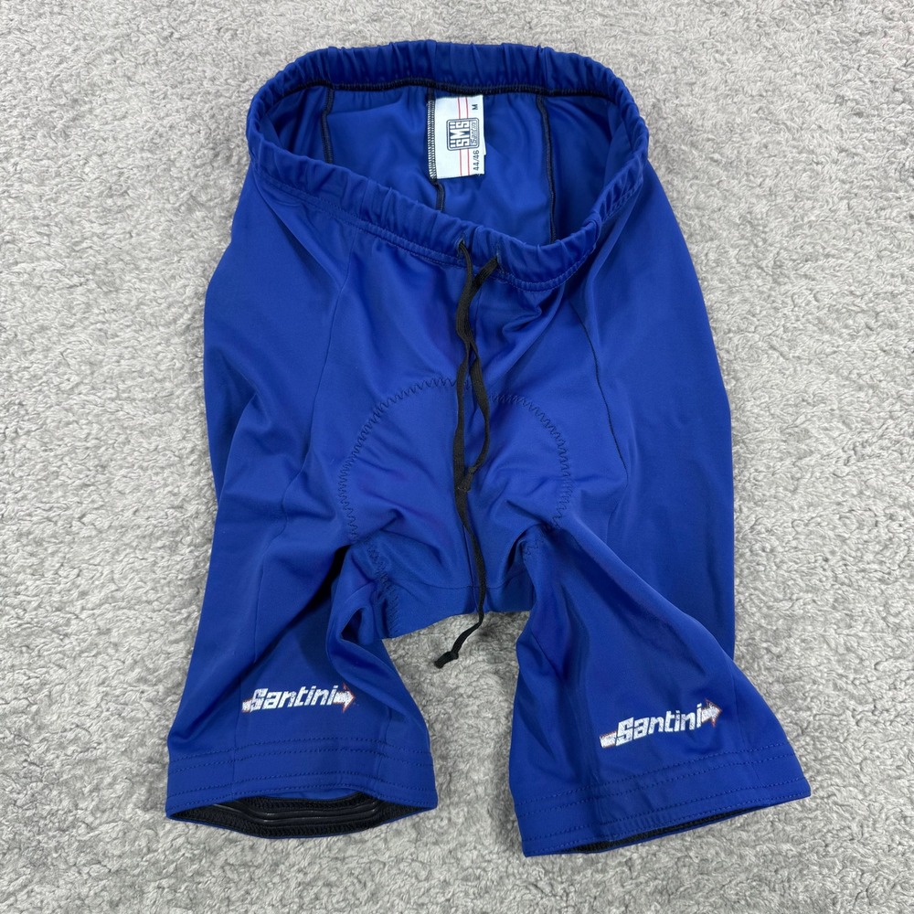 Santini SMS Cycling Shorts Mens Medium Blue Made in Italy Twist Gel Padded SMS